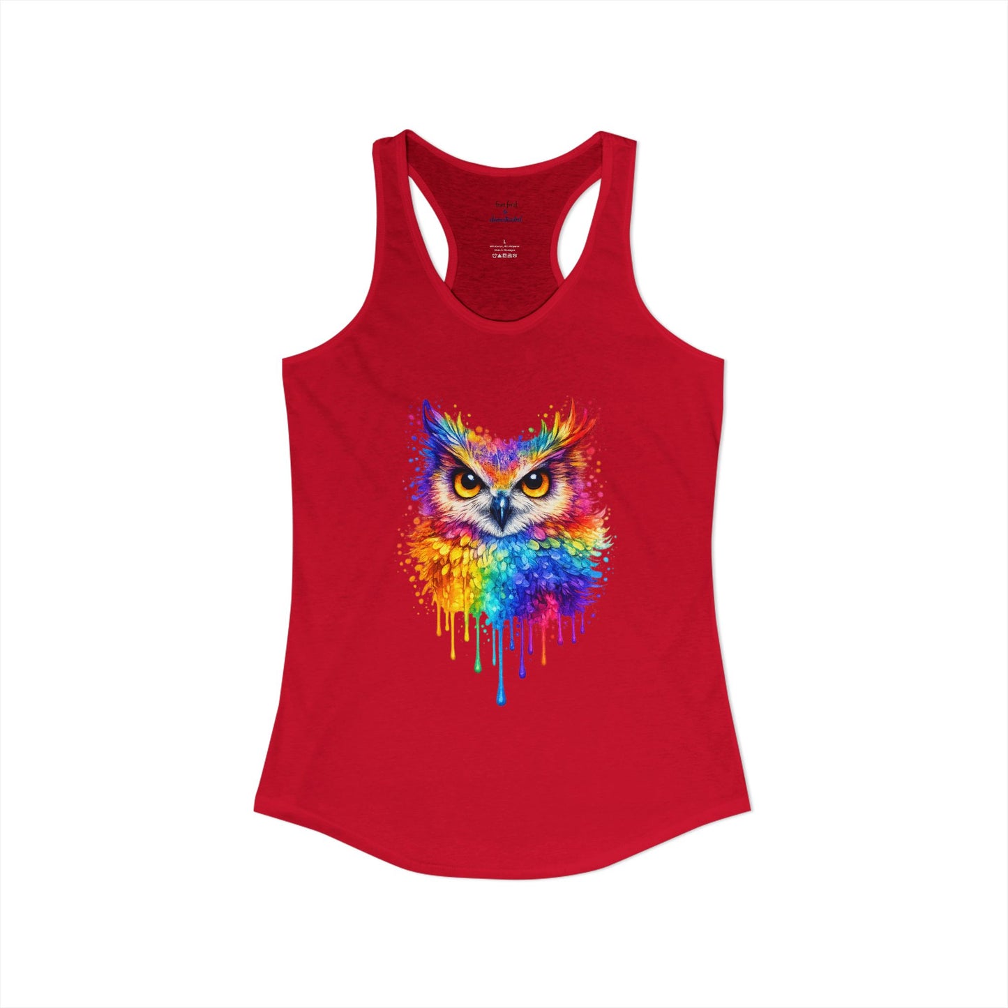 Watercolor Wildlife Owl Racerback Tank