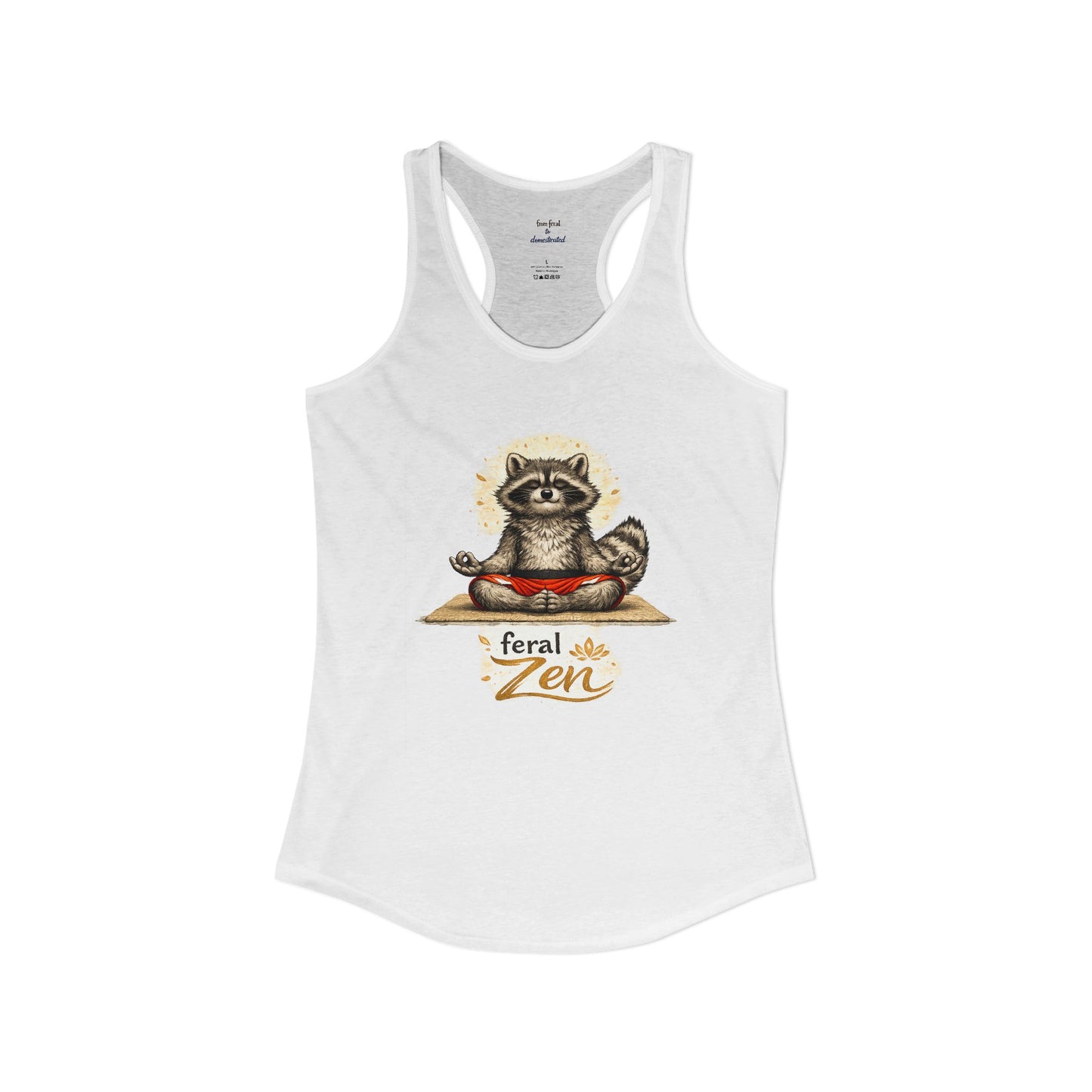 Feral Zen Raccoon Racerback Tank
