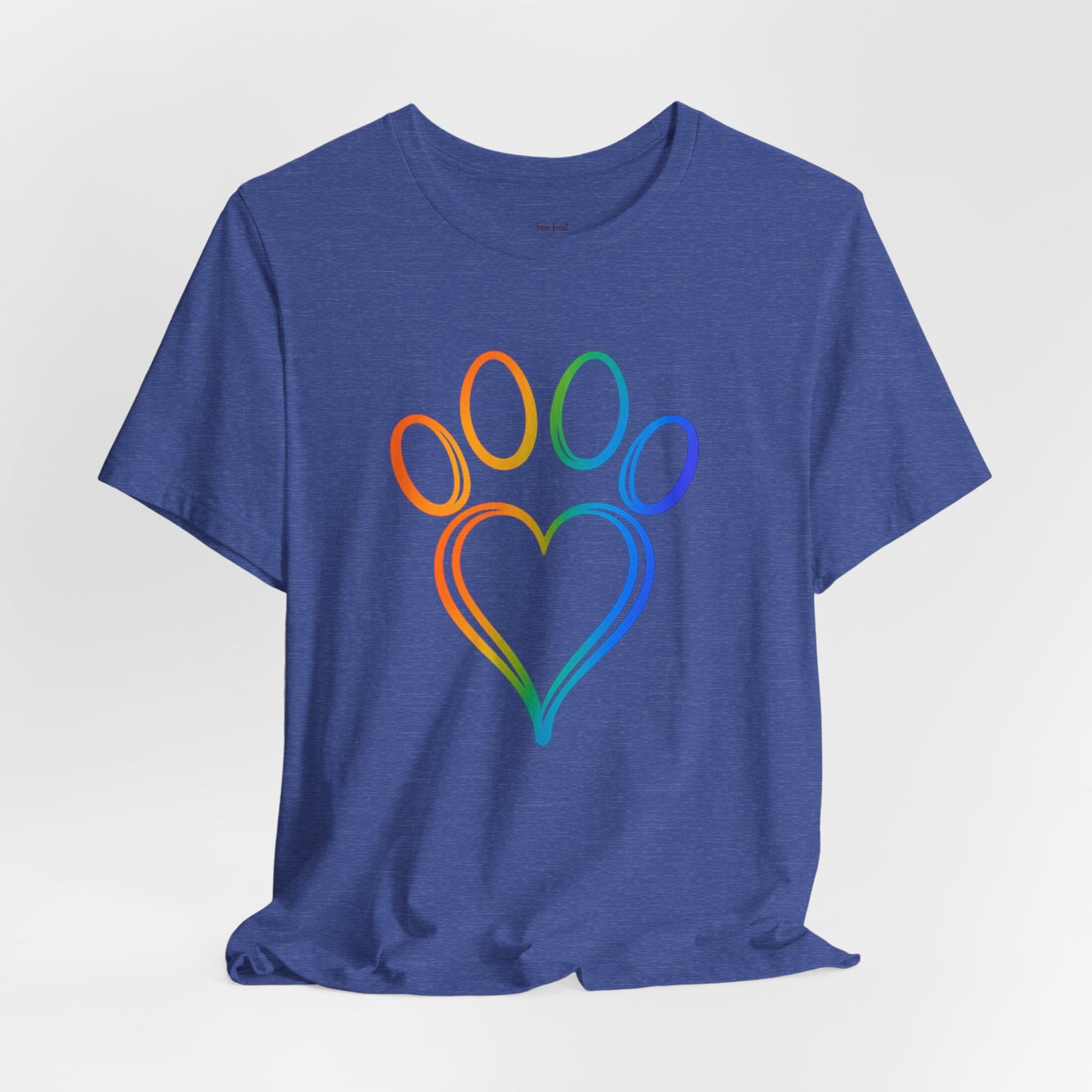 Heart/Paw Colorful Line-Work T-Shirt