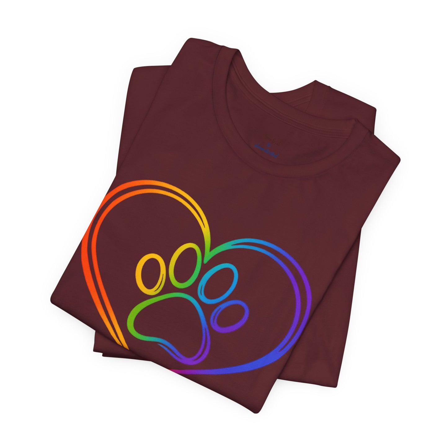 Heart/Paw Colorful Line-Work T-Shirt
