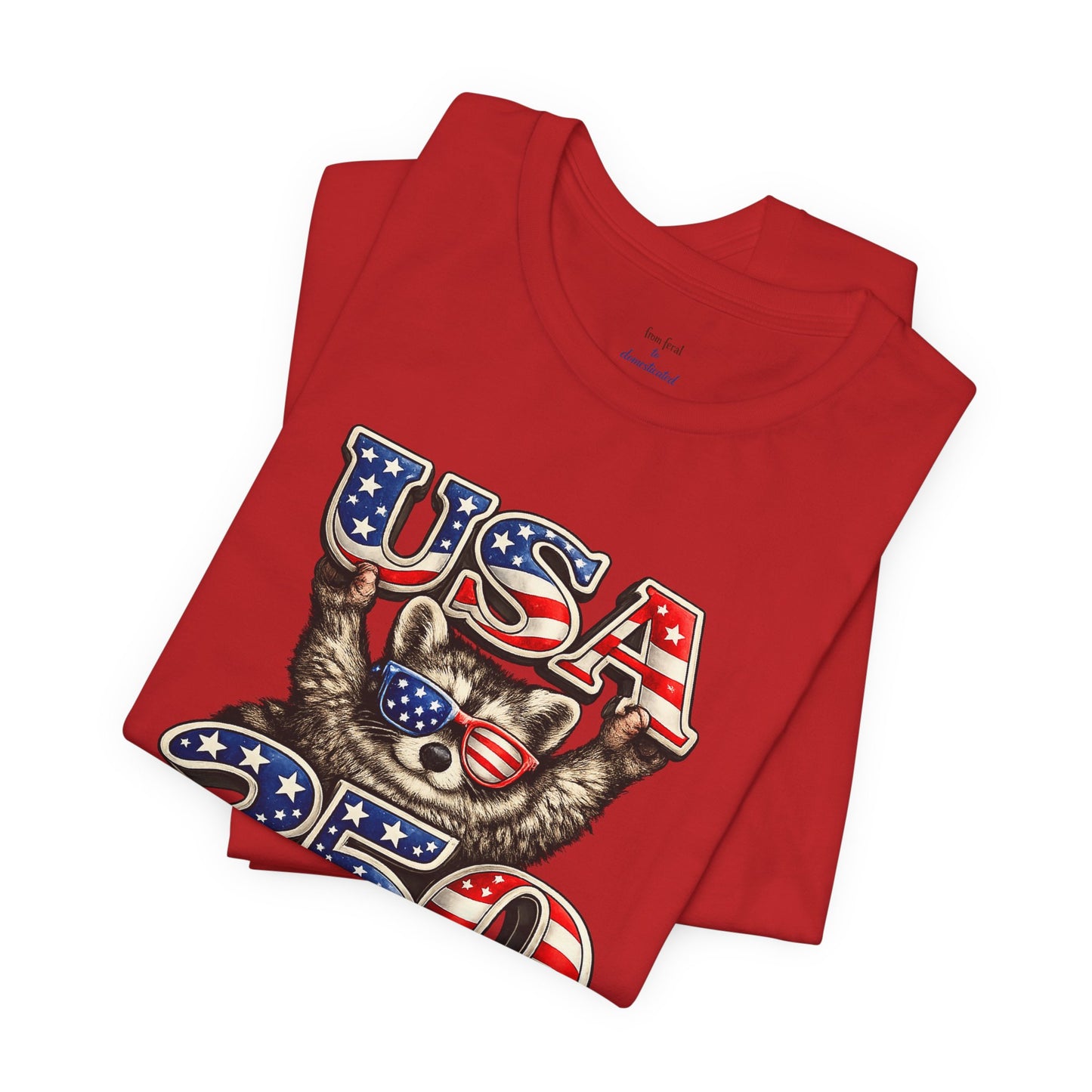 Patriot Raccoon 250th Anniversary T-Shirt — 4th of July Fireworks Flag Tee