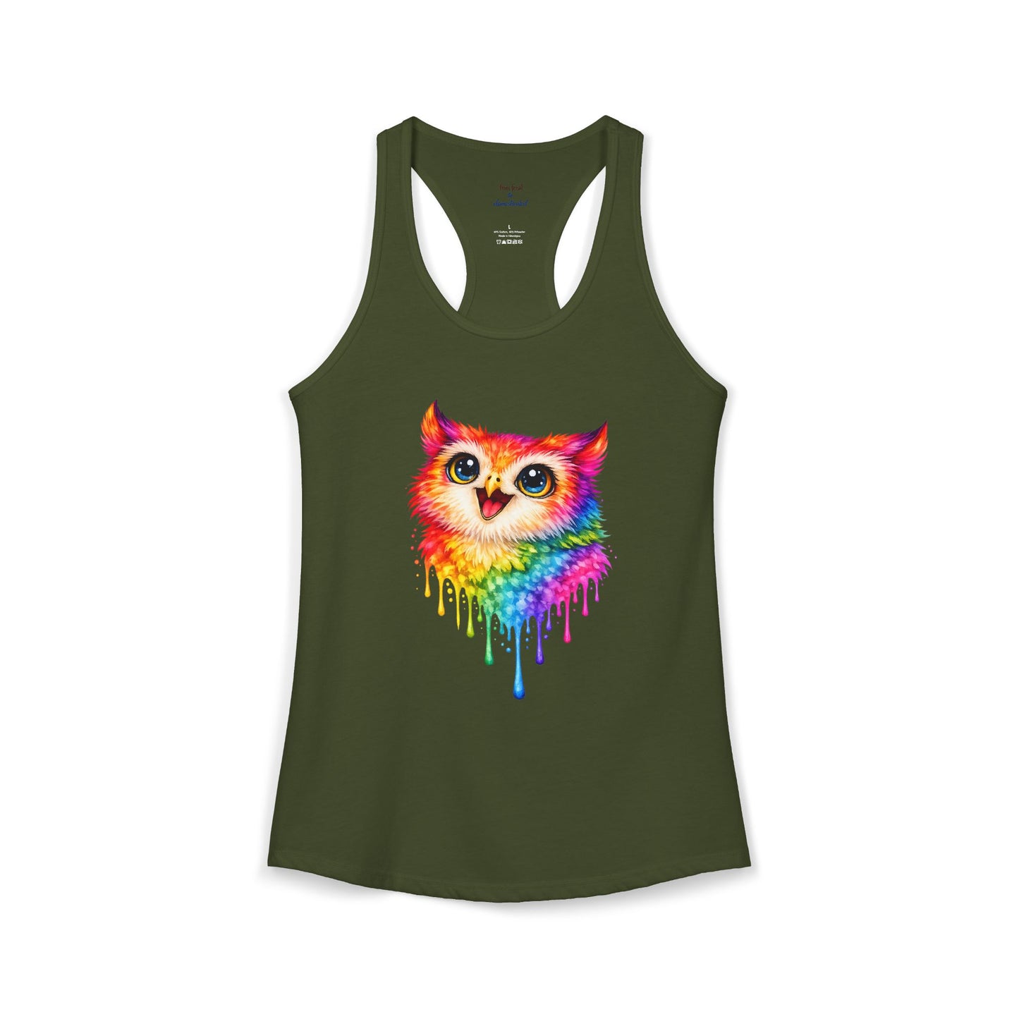 Watercolor Wildlife Owl Racerback Tank