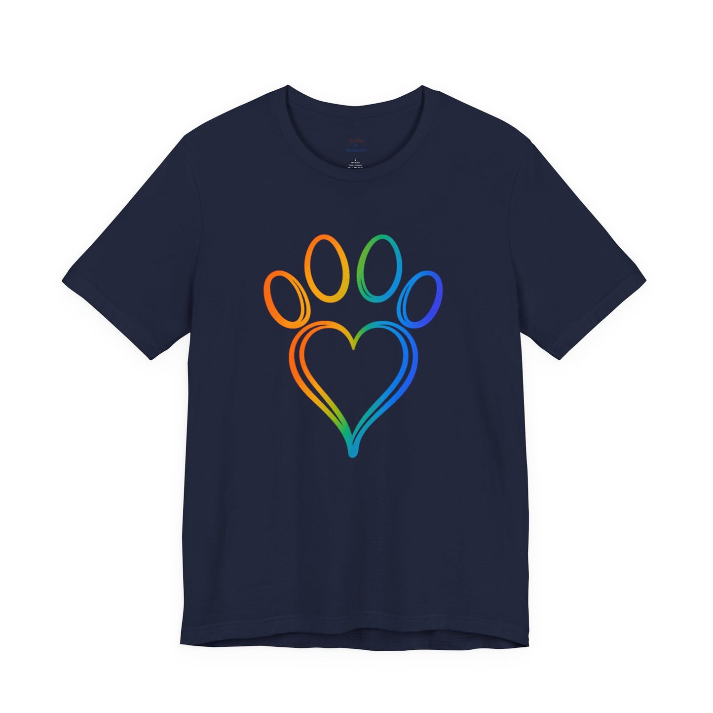 Heart/Paw Colorful Line-Work T-Shirt