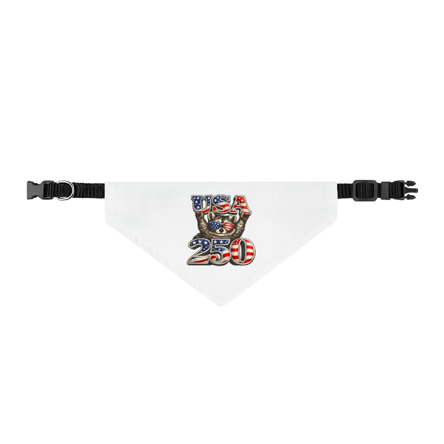Patriotic Raccoon Clip-On Pet Bandana — Adorable 4th of July Dog & Cat Accessory
