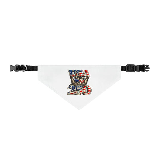 Patriotic Raccoon Clip-On Pet Bandana — Adorable 4th of July Dog & Cat Accessory