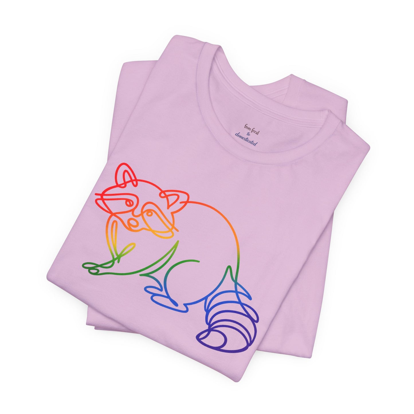 Raccoon Tee — Minimal Line Raccoon Scenic Graphic T-Shirt