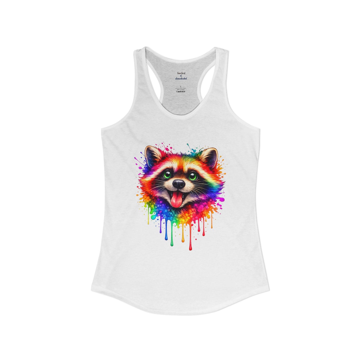 Watercolor Wildlife Raccoon Racerback Tank