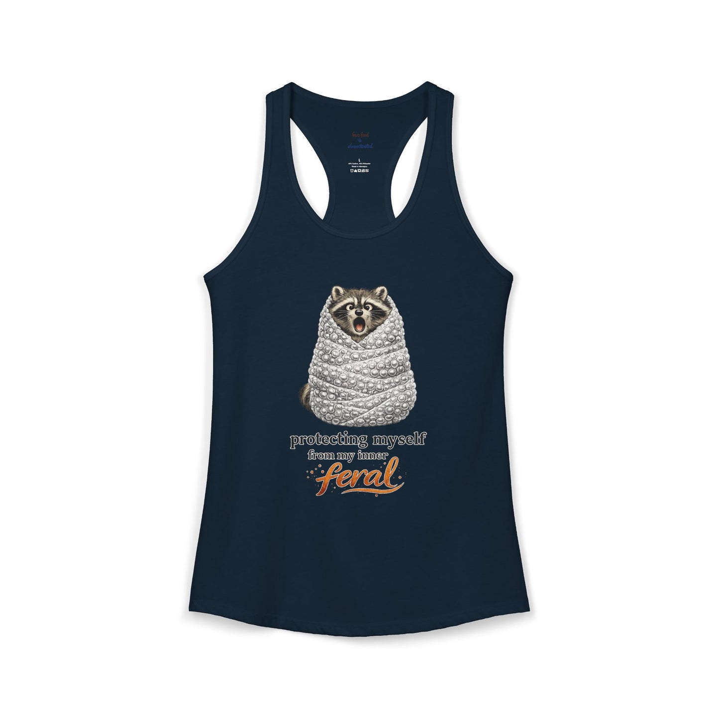 Bubble Wrap Raccoon Racerback Tank