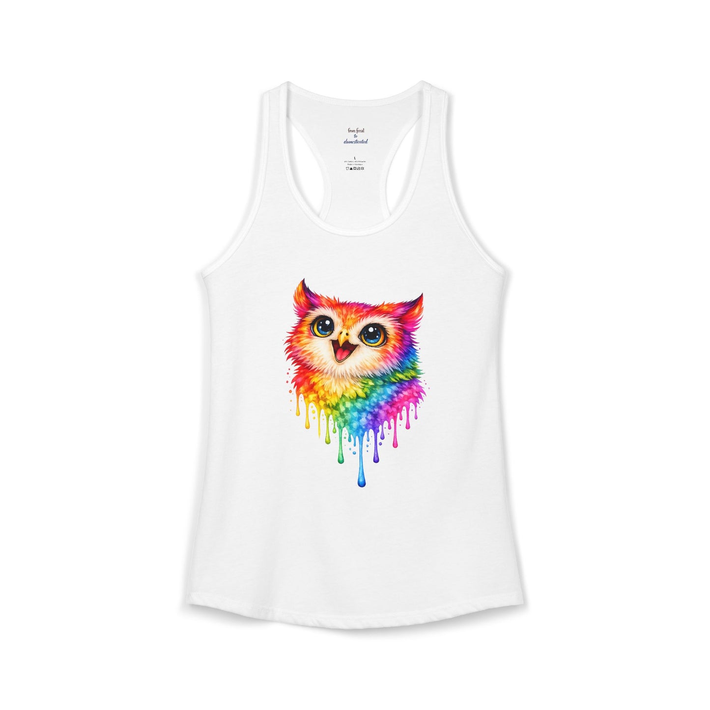 Watercolor Wildlife Owl Racerback Tank
