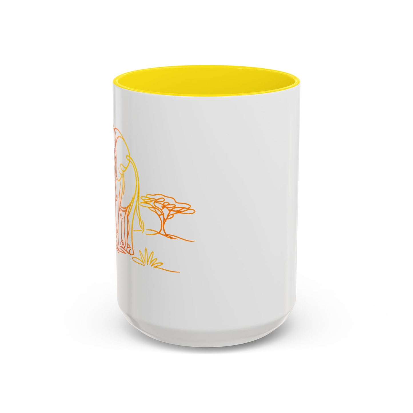 Safari Sunrise Coffee Mug — Minimal Line Elephant Design (11/15oz)