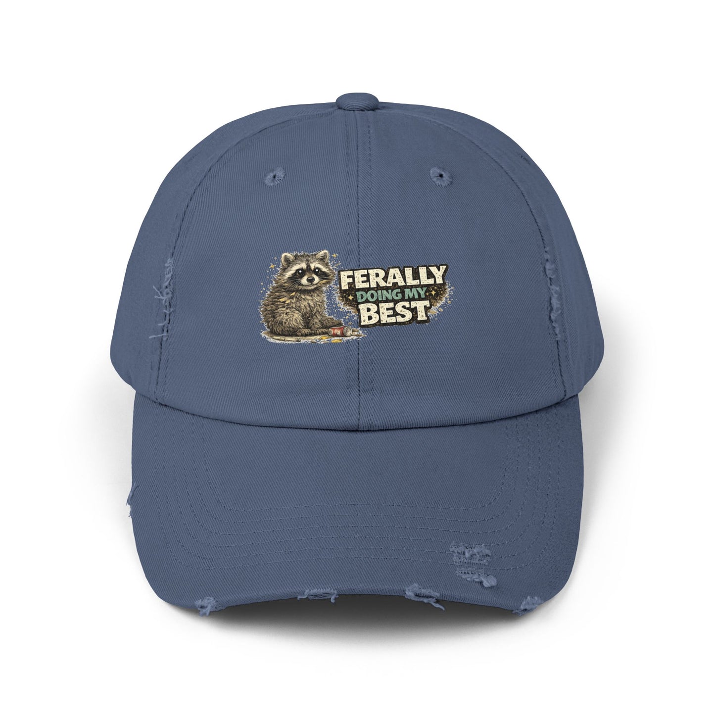 Ferally Distressed Cap — Raccoon Mom/Dad Funny Dad Hat