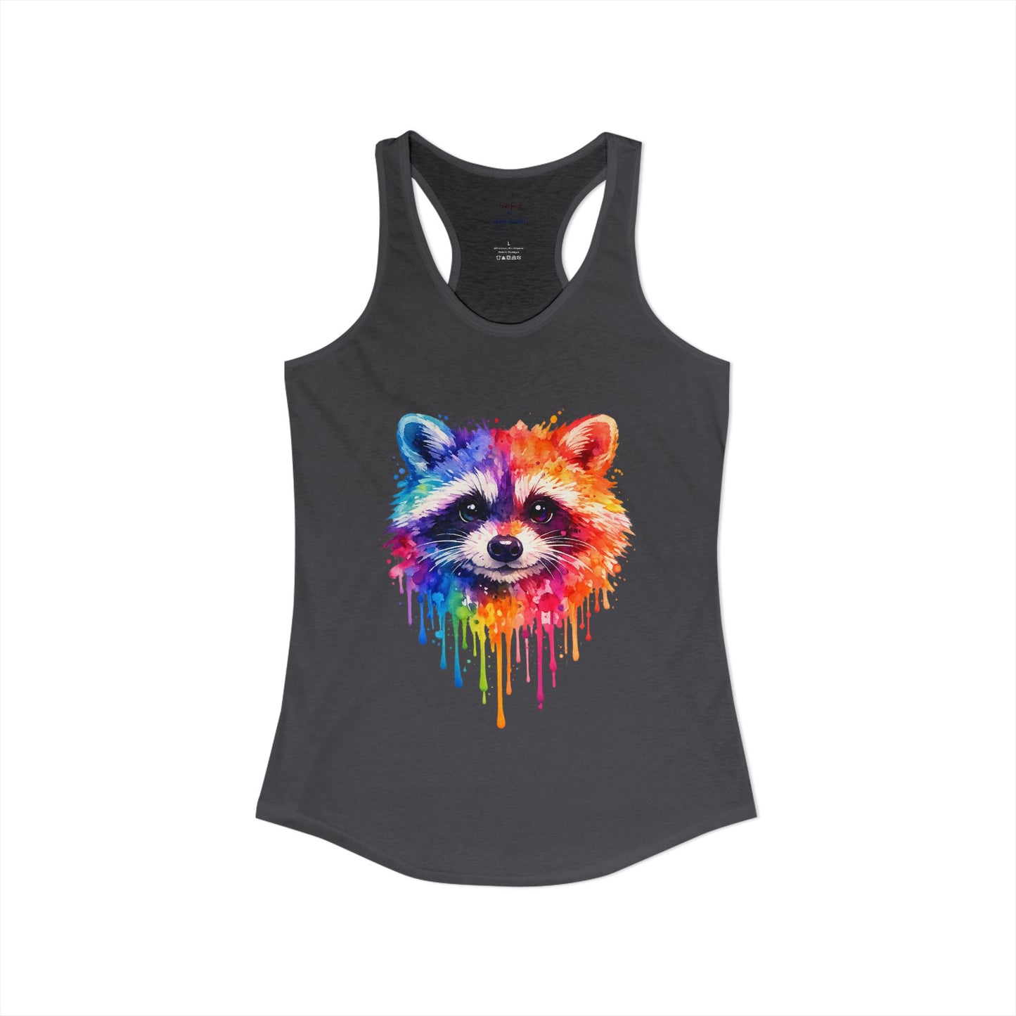 Watercolor Wildlife Raccoon Racerback Tank