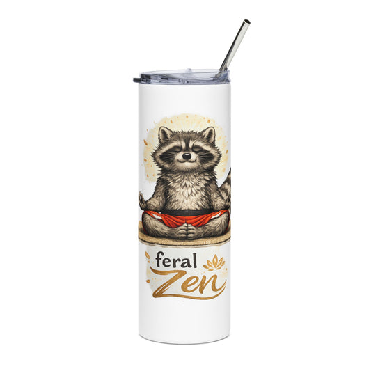 Feral Zen Raccoon 20oz Stainless Steel Tumbler