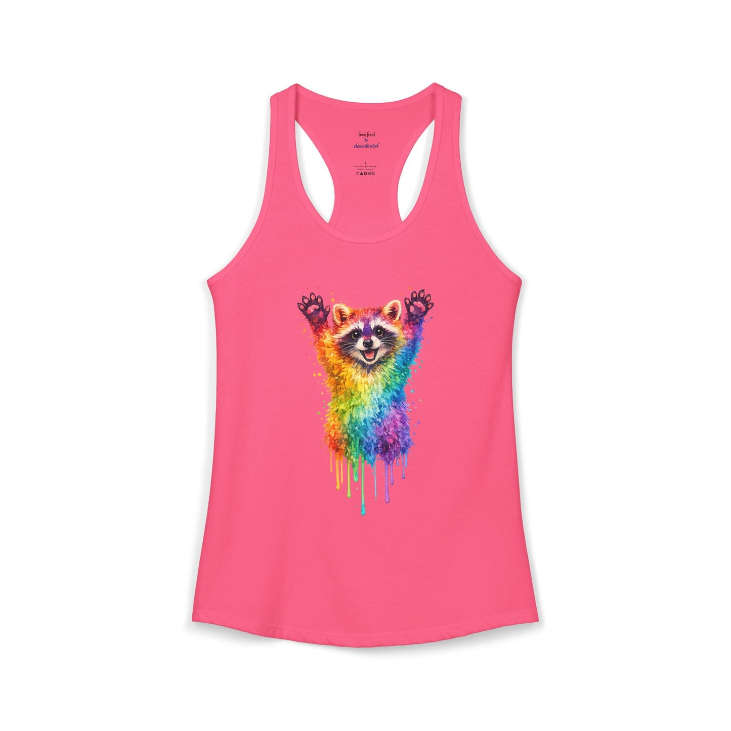 Watercolor Wildlife Raccoon Racerback Tank