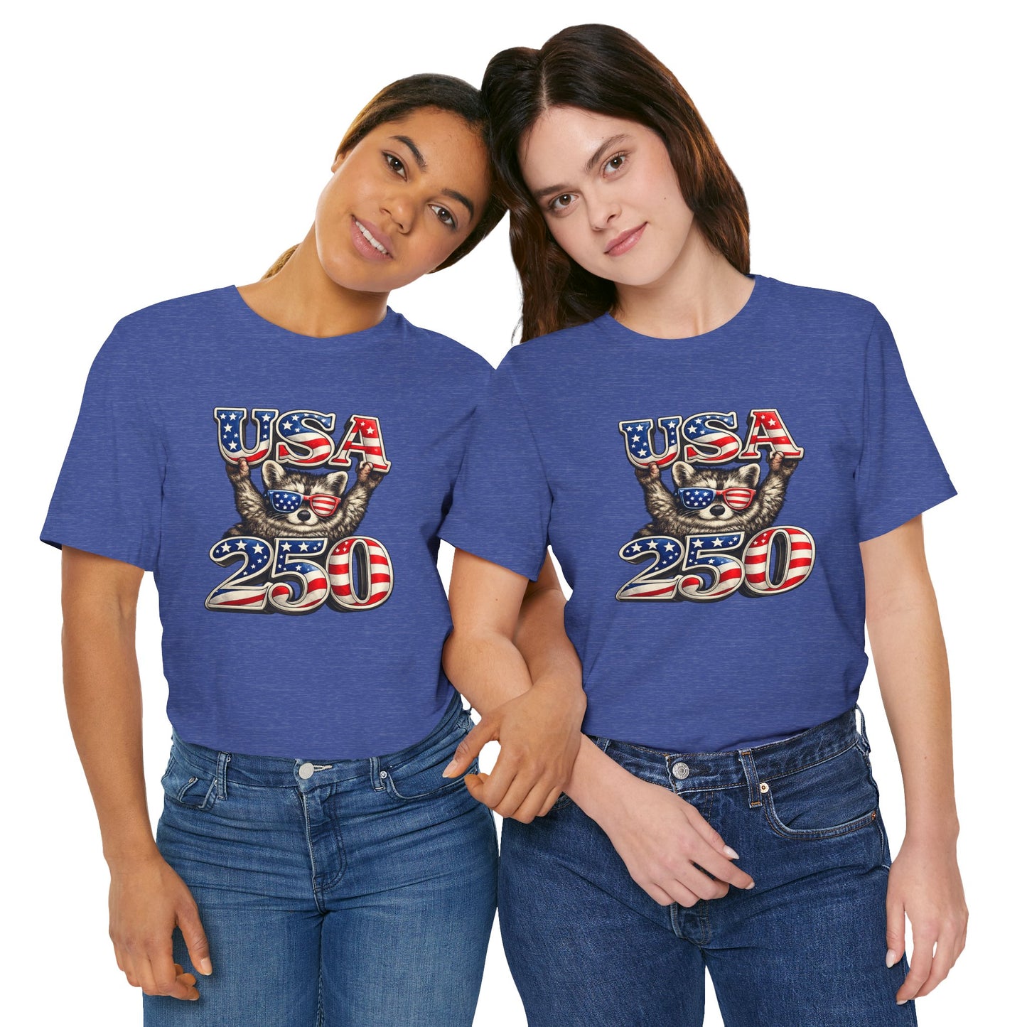 Patriot Raccoon 250th Anniversary T-Shirt — 4th of July Fireworks Flag Tee