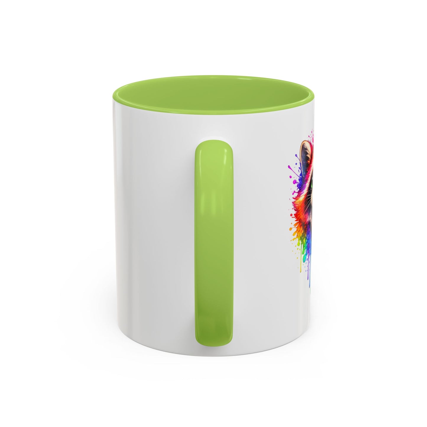 Cheerful Watercolor Raccoon Accent Coffee Mug