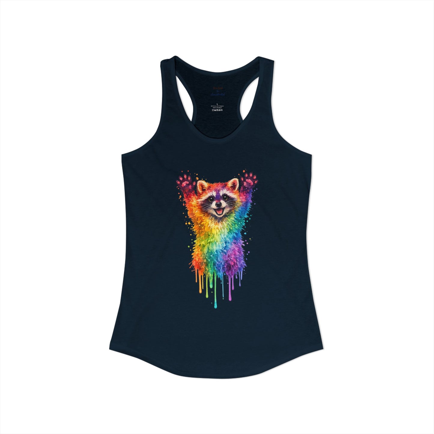 Watercolor Wildlife Raccoon Racerback Tank