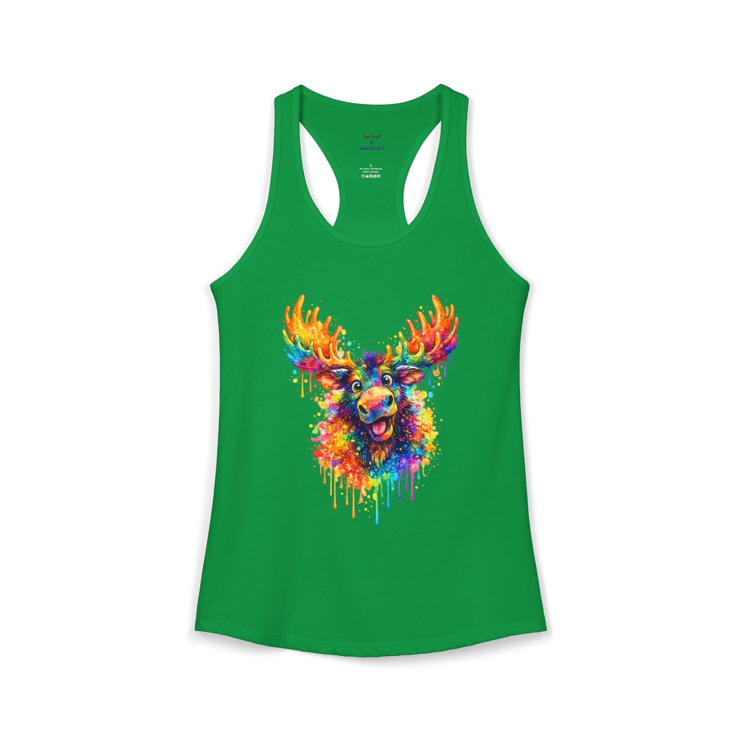 Watercolor Wildlife Moose Racerback Tank