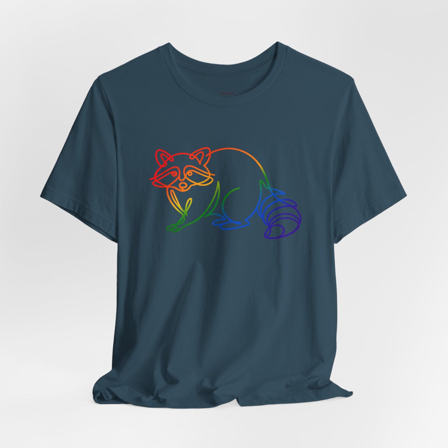 Raccoon Tee — Minimal Line Raccoon Scenic Graphic T-Shirt