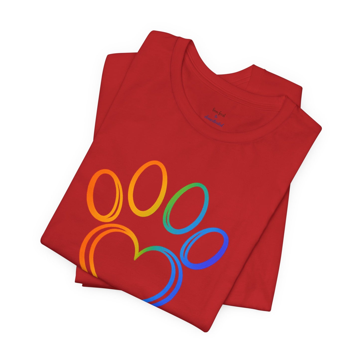 Heart/Paw Colorful Line-Work T-Shirt