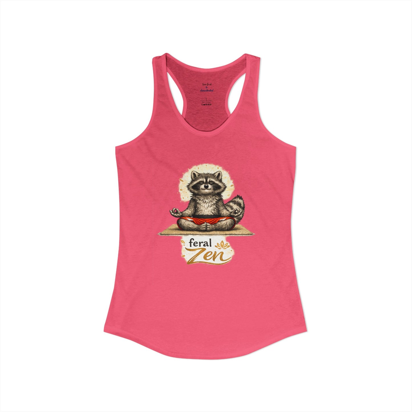 Feral Zen Raccoon Racerback Tank