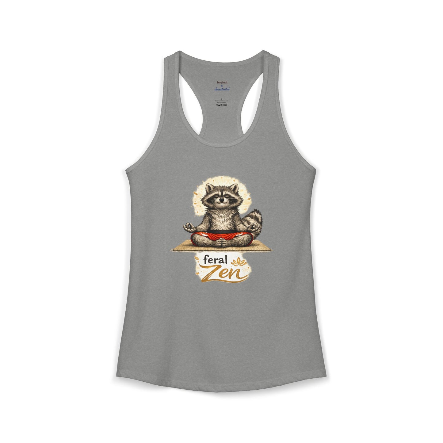 Feral Zen Raccoon Racerback Tank