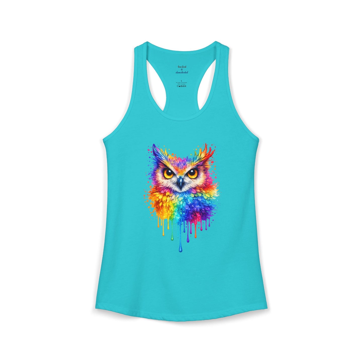 Watercolor Wildlife Owl Racerback Tank
