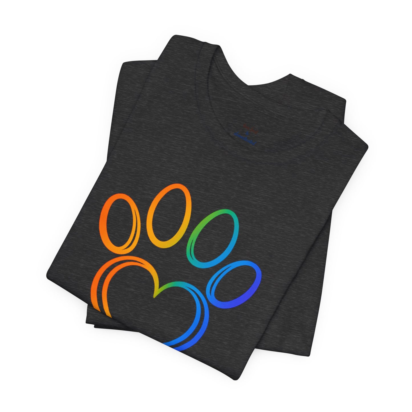 Heart/Paw Colorful Line-Work T-Shirt