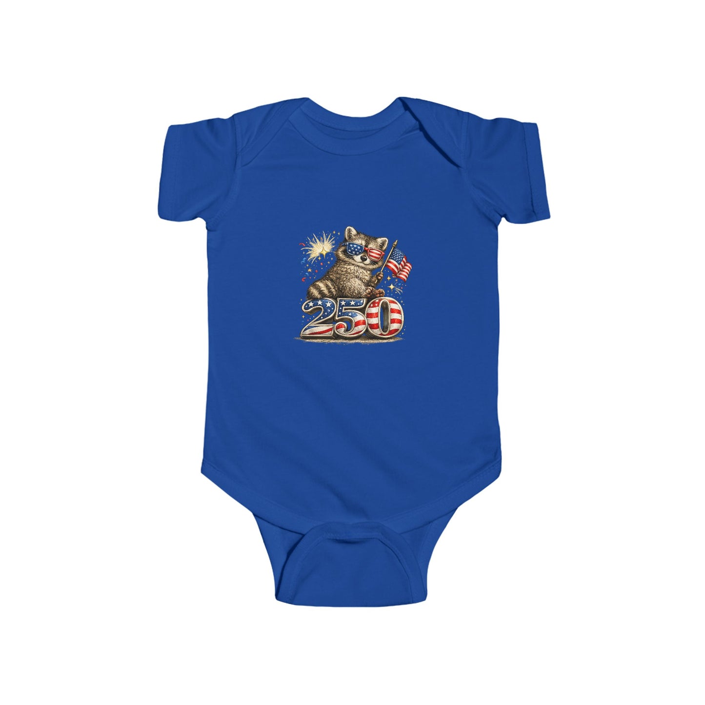 Infant Bodysuit — Adorable Patriotic Raccoon - USA 250