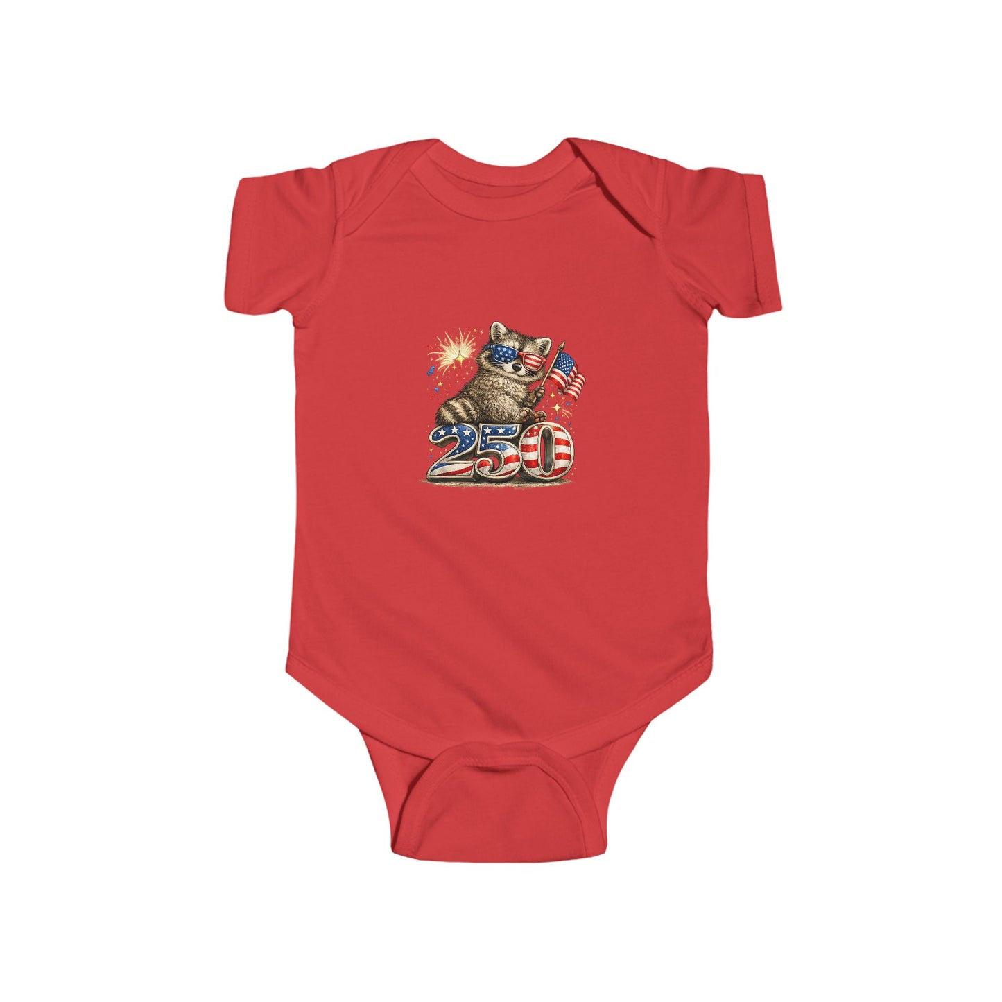Infant Bodysuit — Adorable Patriotic Raccoon - USA 250