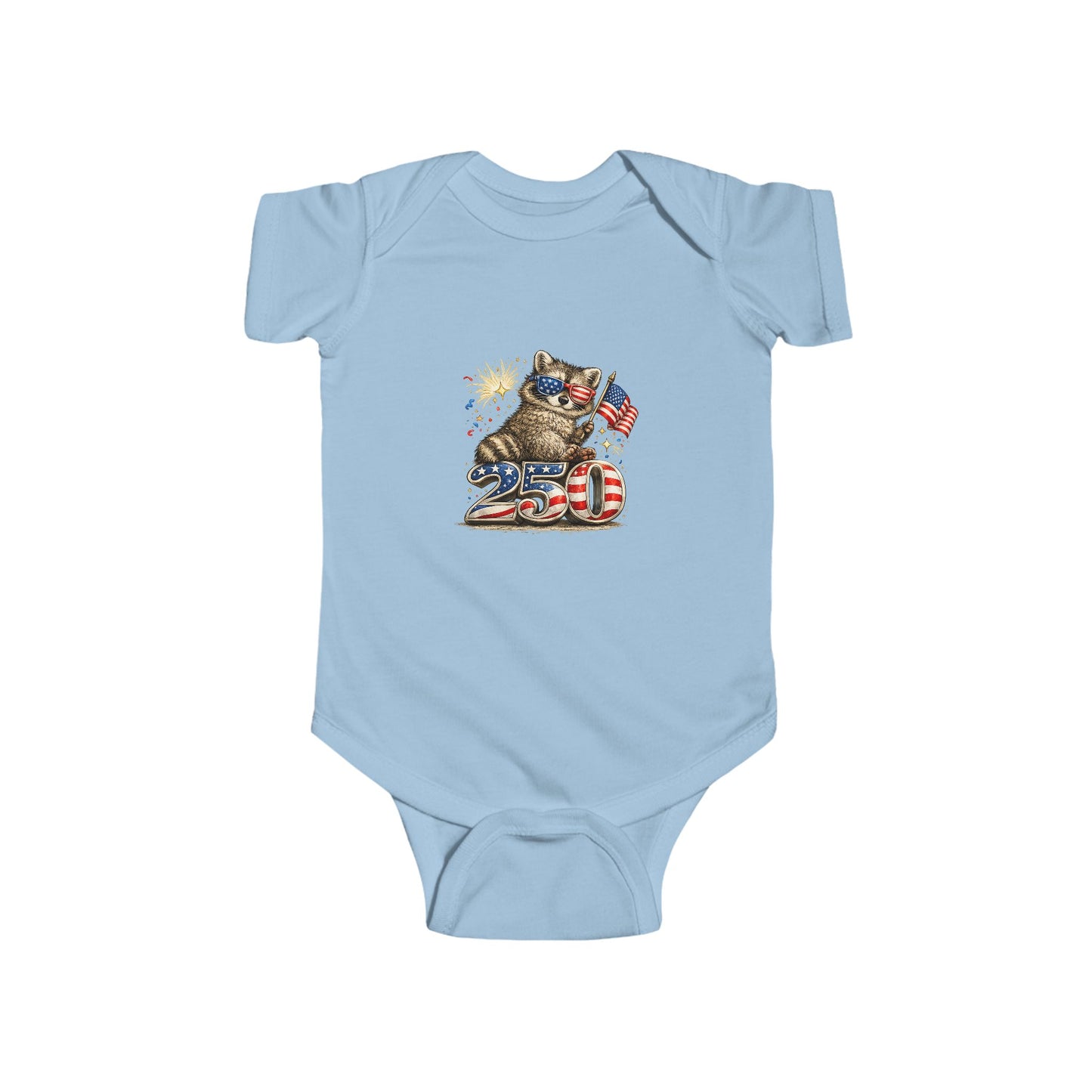 Infant Bodysuit — Adorable Patriotic Raccoon - USA 250