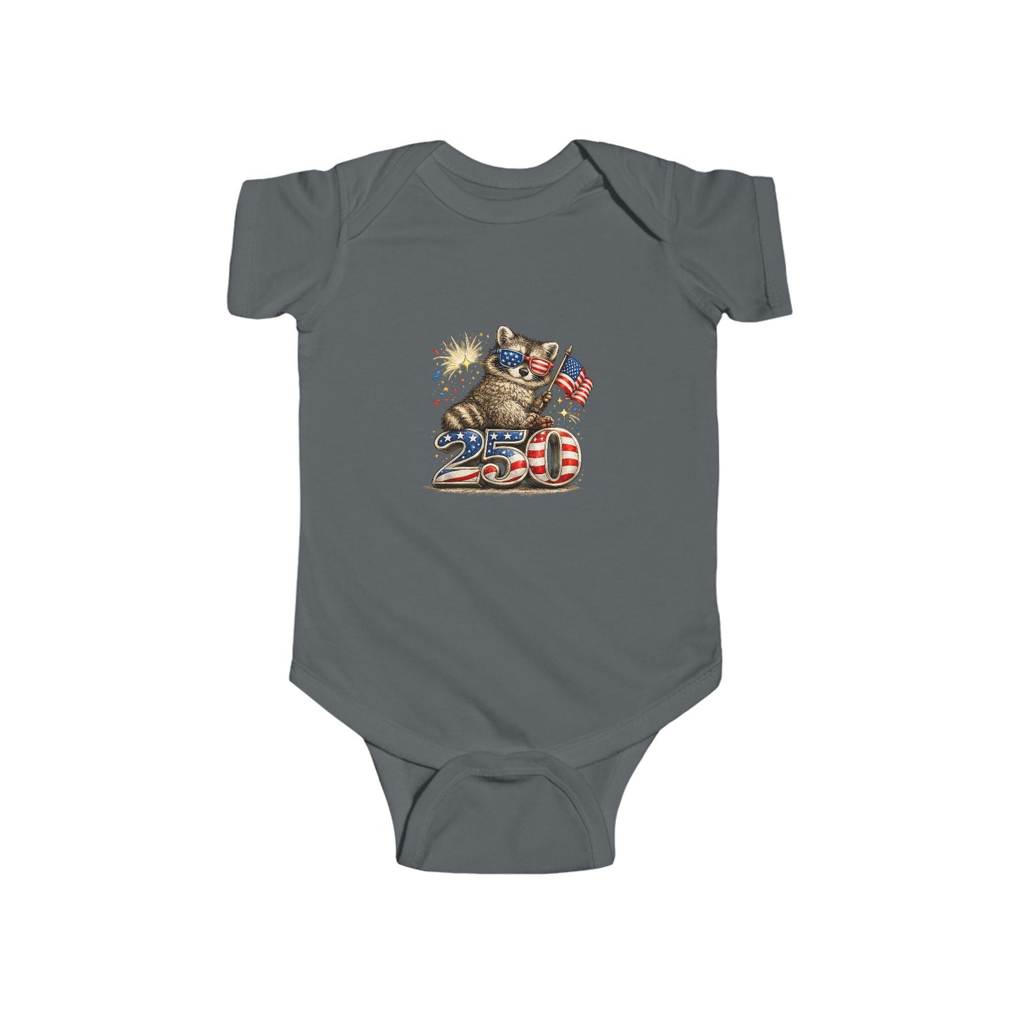 Infant Bodysuit — Adorable Patriotic Raccoon - USA 250