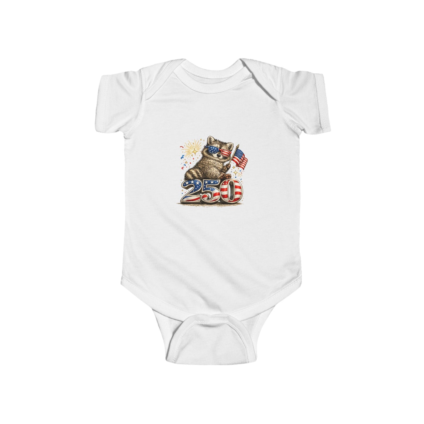 Infant Bodysuit — Adorable Patriotic Raccoon - USA 250