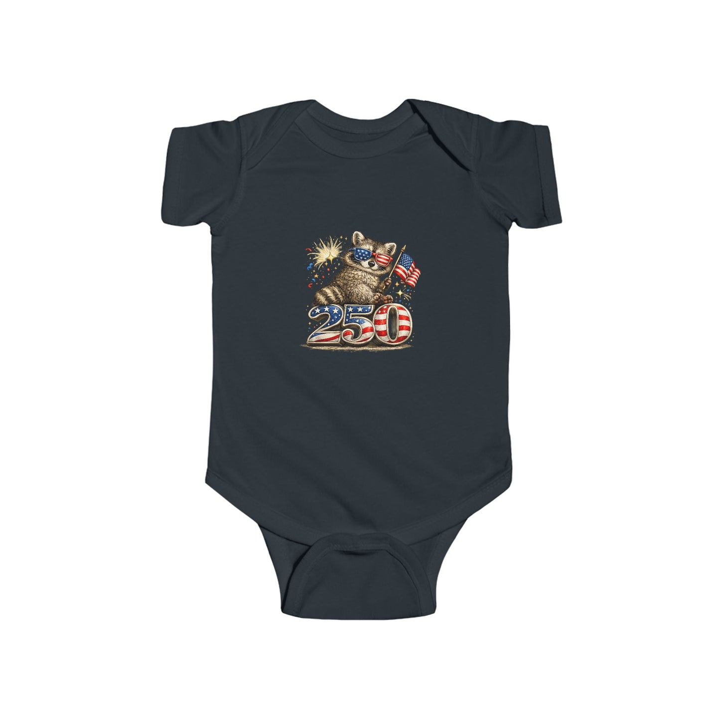 Infant Bodysuit — Adorable Patriotic Raccoon - USA 250