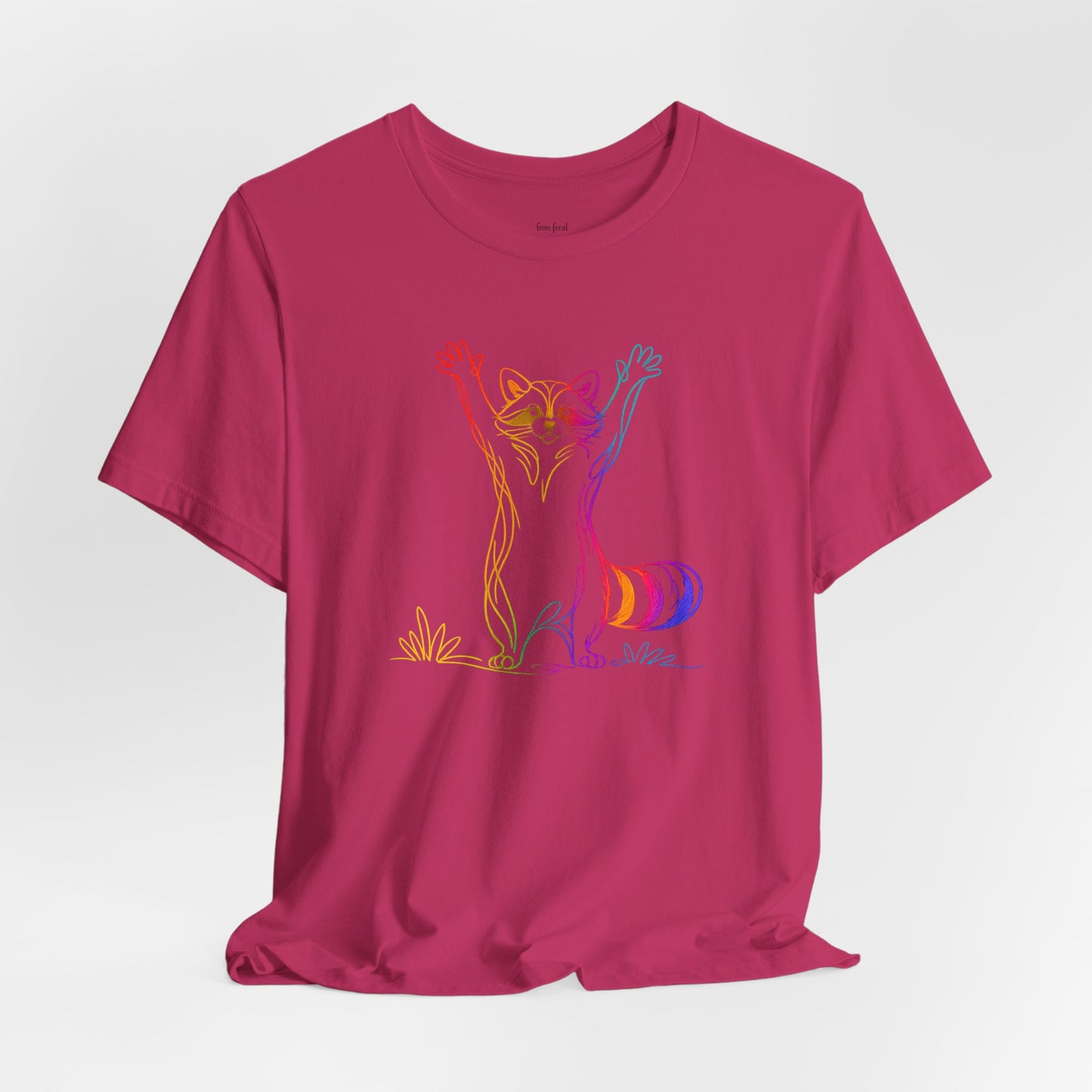 Raccoon Tee — Minimal Line Raccoon Scenic Graphic T-Shirt