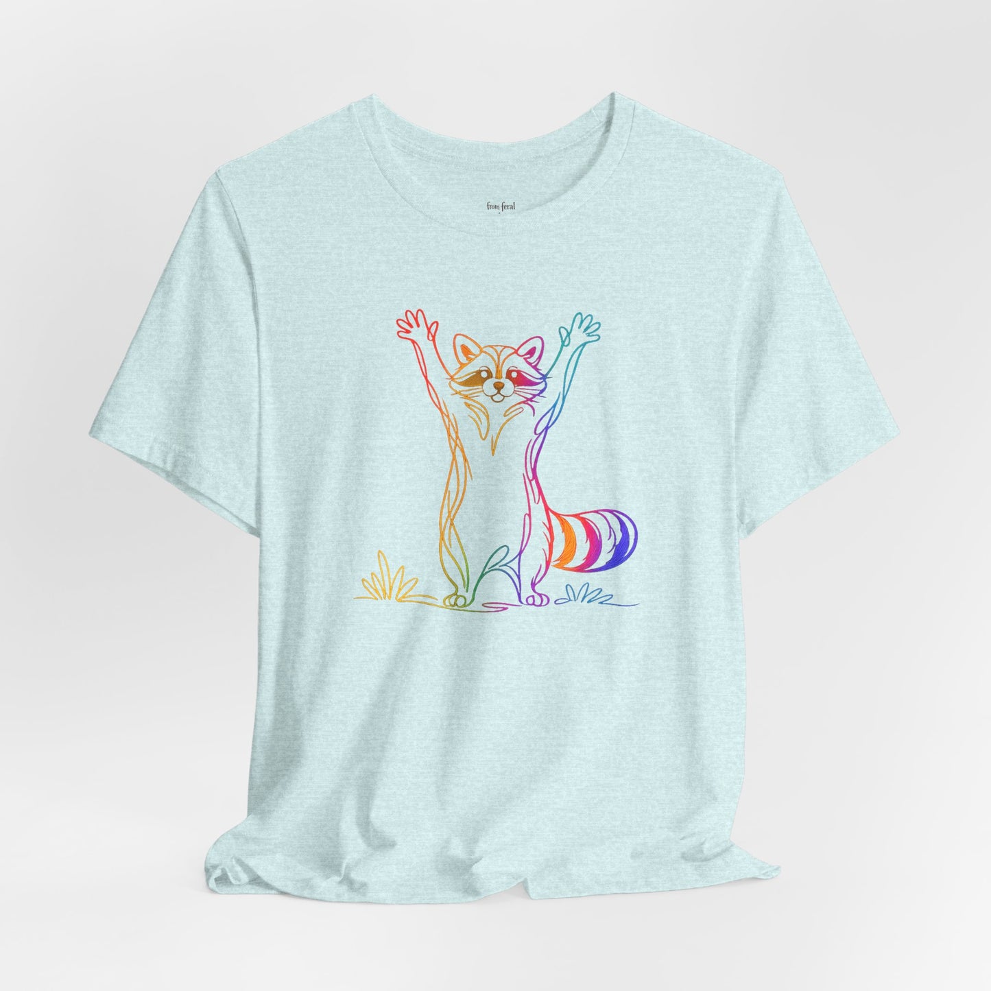 Raccoon Tee — Minimal Line Raccoon Scenic Graphic T-Shirt