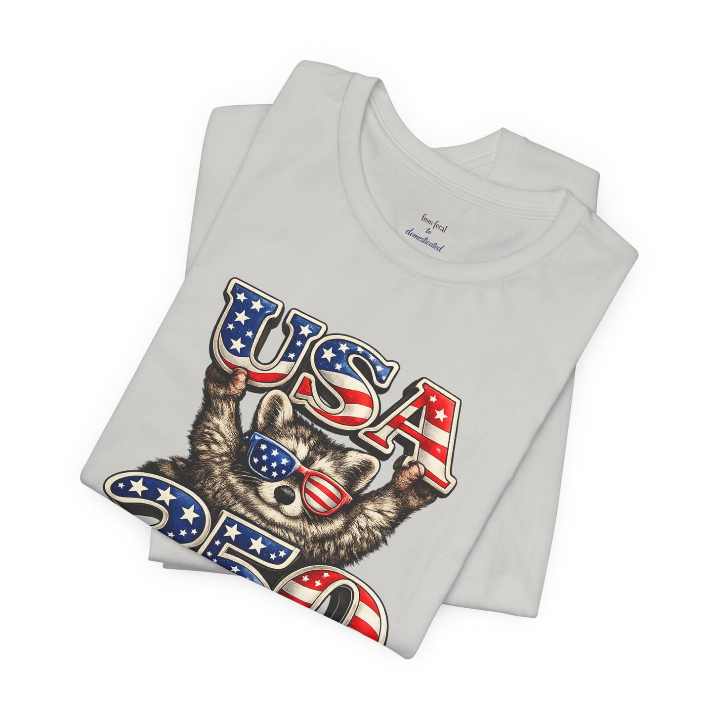 Patriot Raccoon 250th Anniversary T-Shirt — 4th of July Fireworks Flag Tee