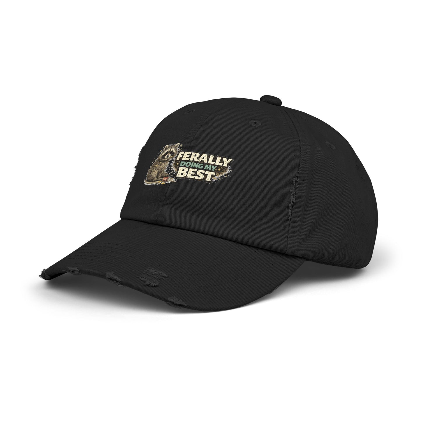Ferally Distressed Cap — Raccoon Mom/Dad Funny Dad Hat