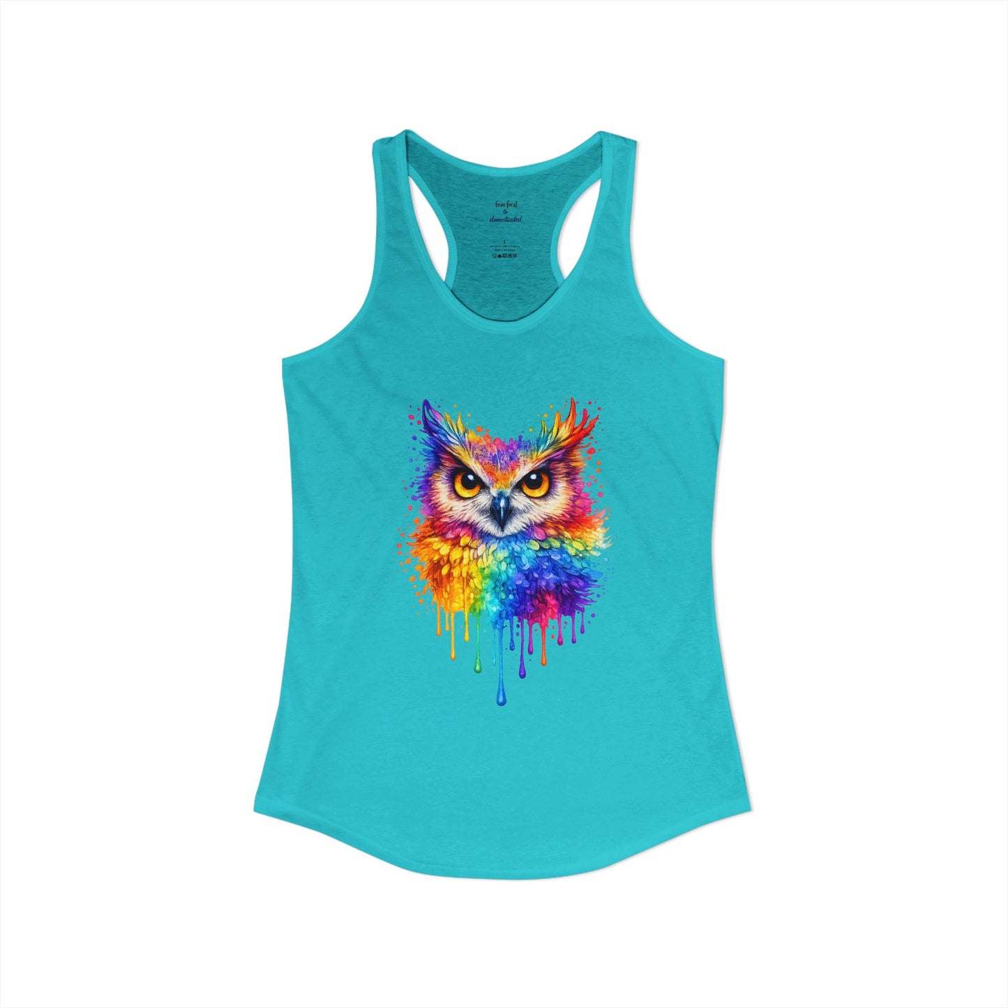 Watercolor Wildlife Owl Racerback Tank