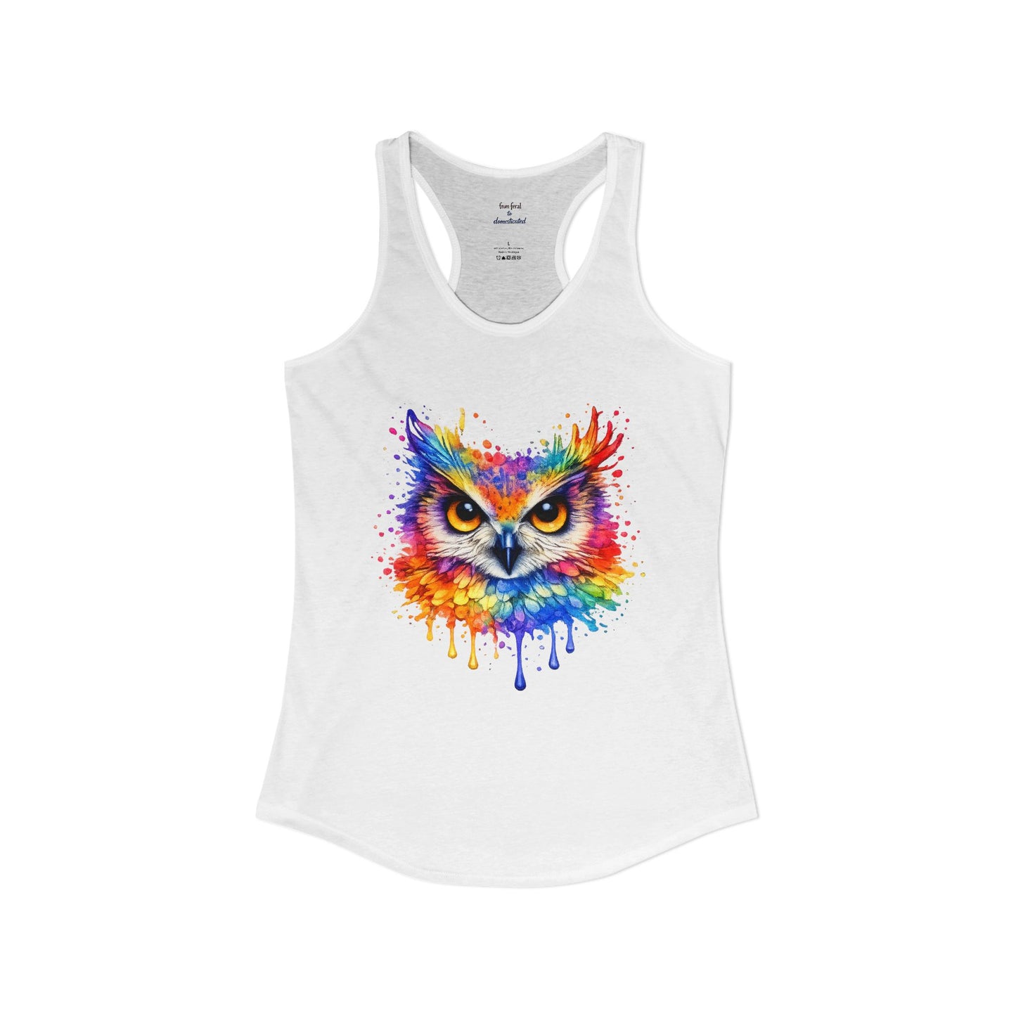 Watercolor Wildlife Owl Racerback Tank