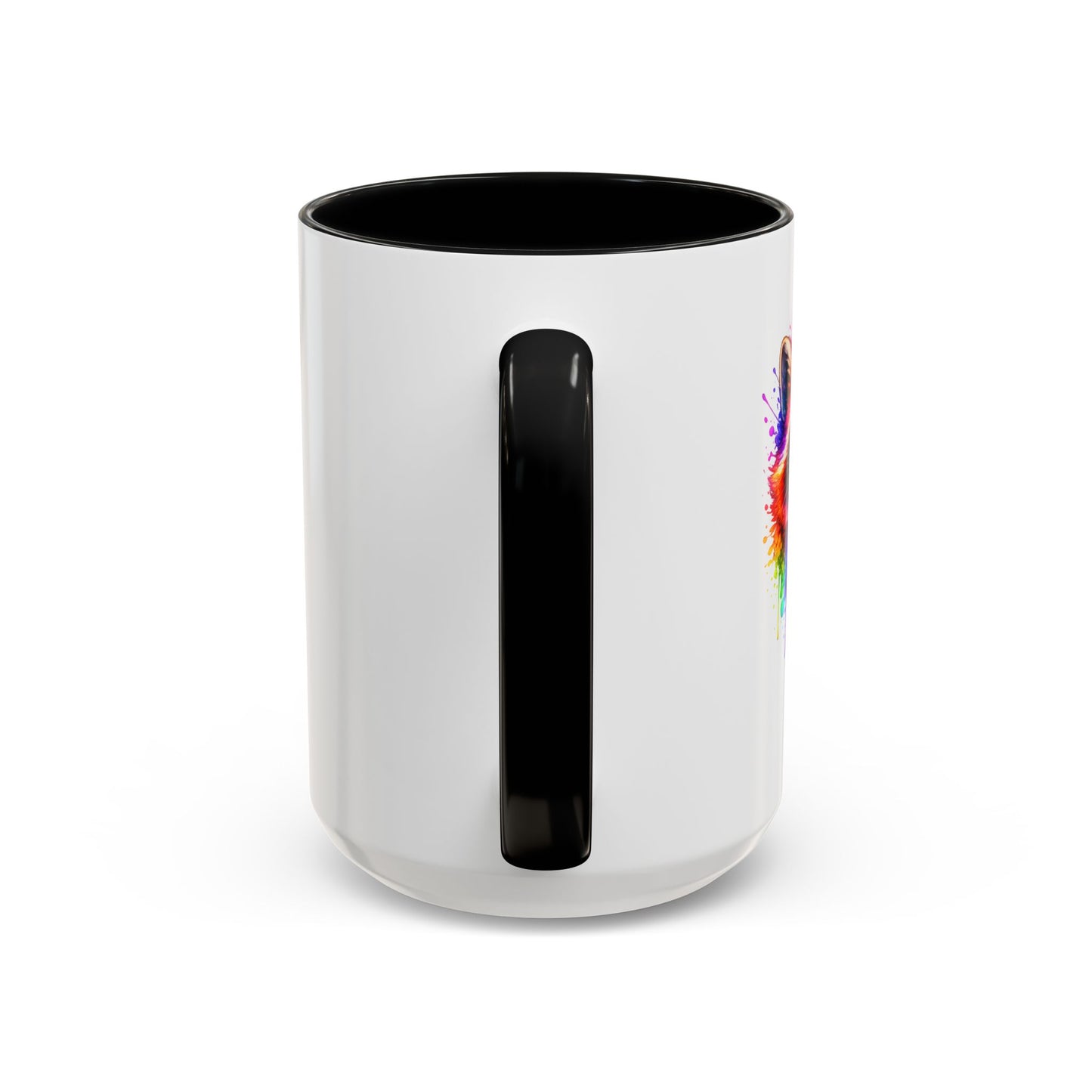 Cheerful Watercolor Raccoon Accent Coffee Mug