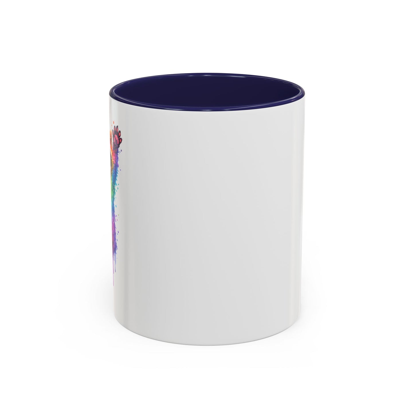 Cheerful Watercolor Raccoon Accent Coffee Mug