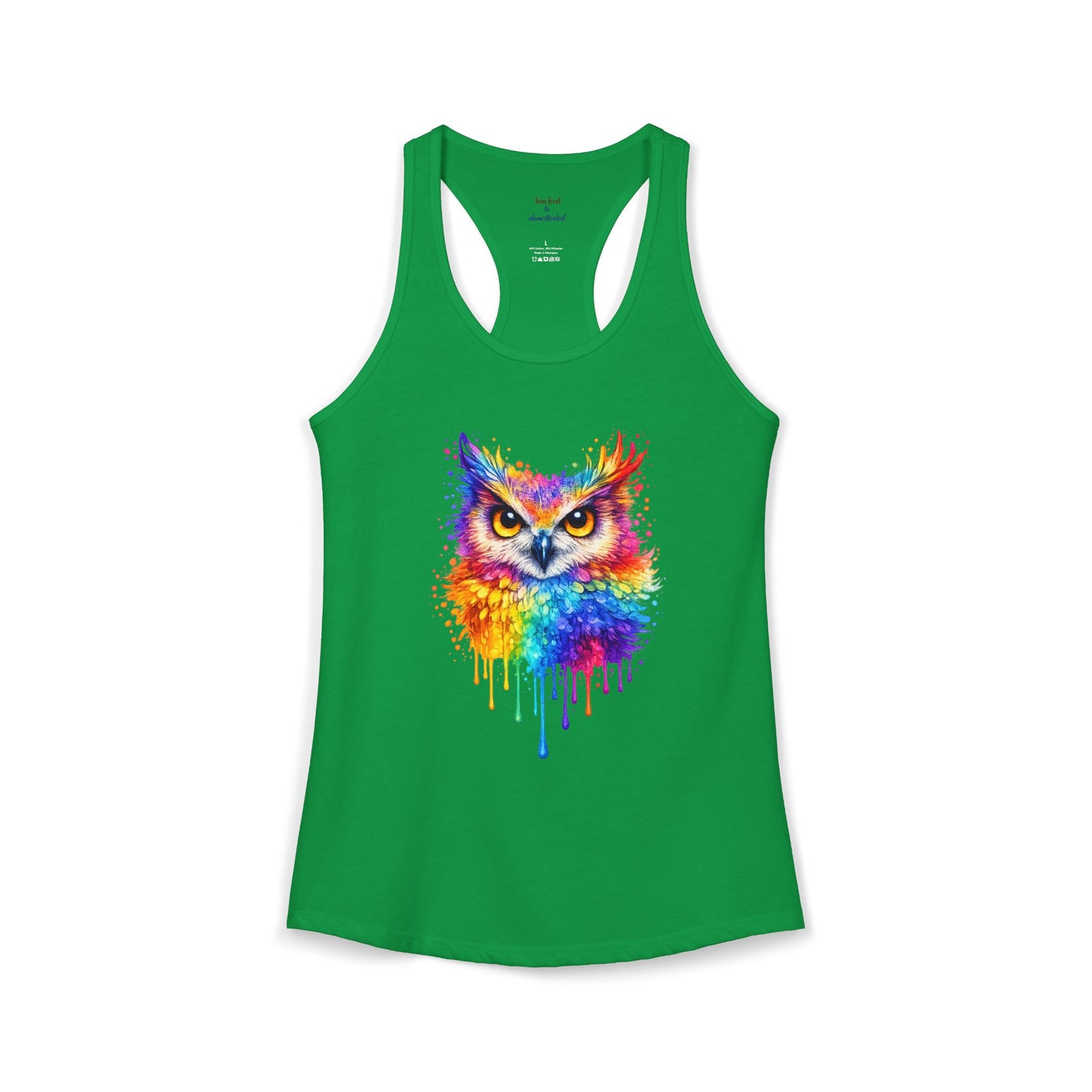Watercolor Wildlife Owl Racerback Tank