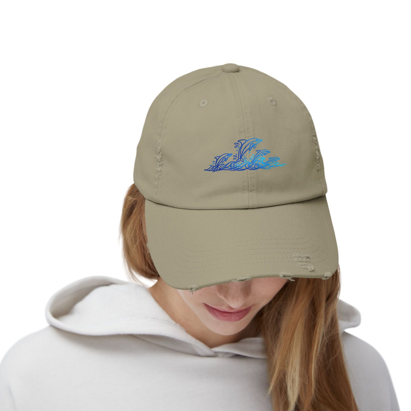 Splashing Dolphin Pod | Distressed Cap