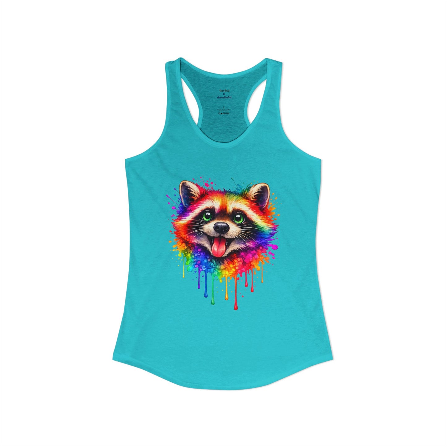 Watercolor Wildlife Raccoon Racerback Tank