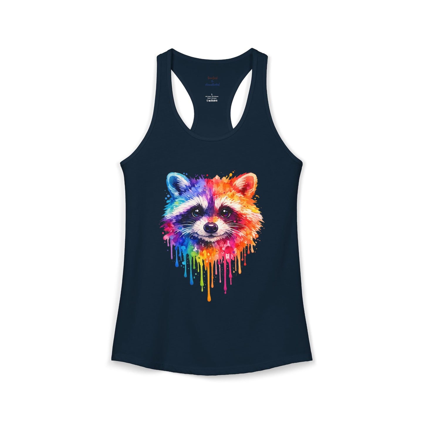 Watercolor Wildlife Raccoon Racerback Tank