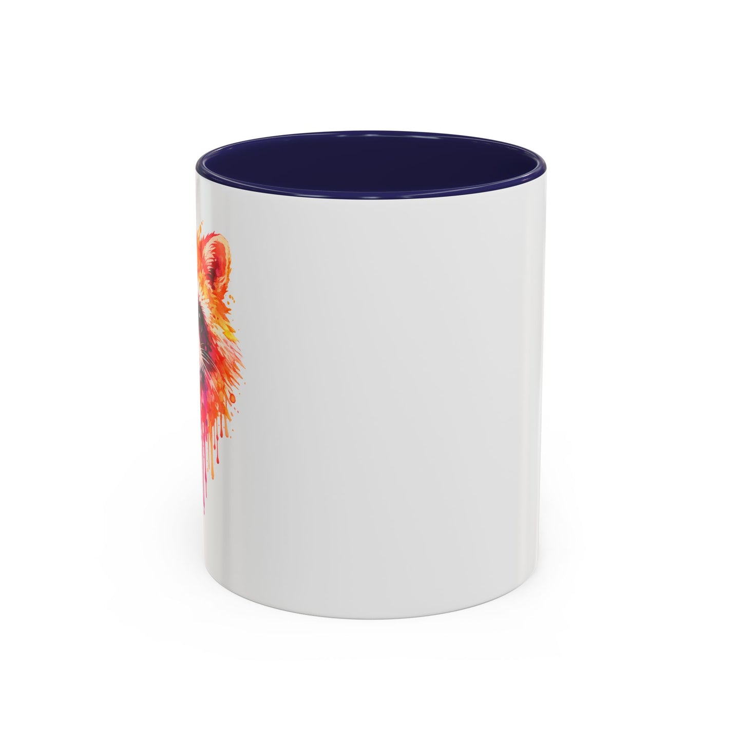 Cheerful Watercolor Raccoon Accent Coffee Mug