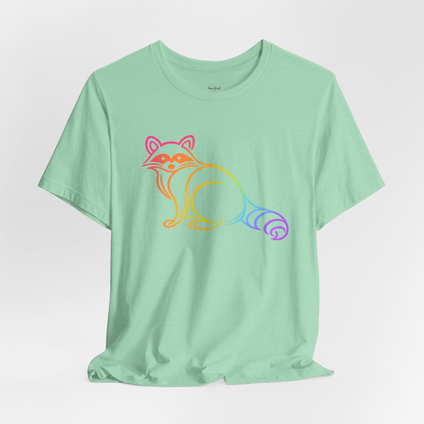 Rascal Raccoon Tee — Minimal Line Raccoon Scenic Graphic T-Shirt
