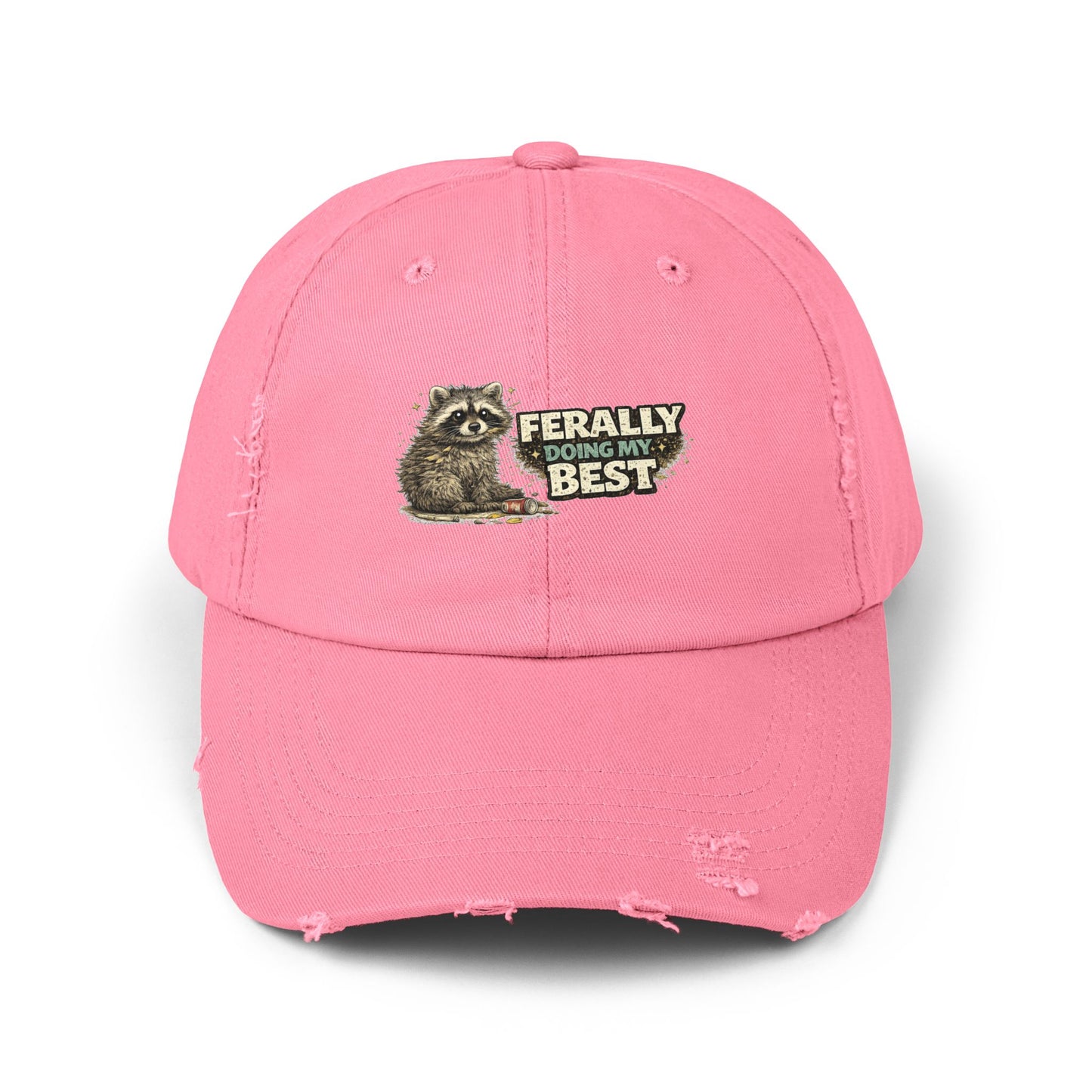 Ferally Distressed Cap — Raccoon Mom/Dad Funny Dad Hat