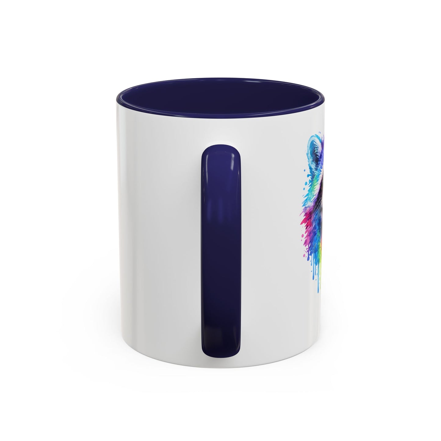 Cheerful Watercolor Raccoon Accent Coffee Mug